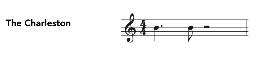 The Charleston Rhythm in music notation.