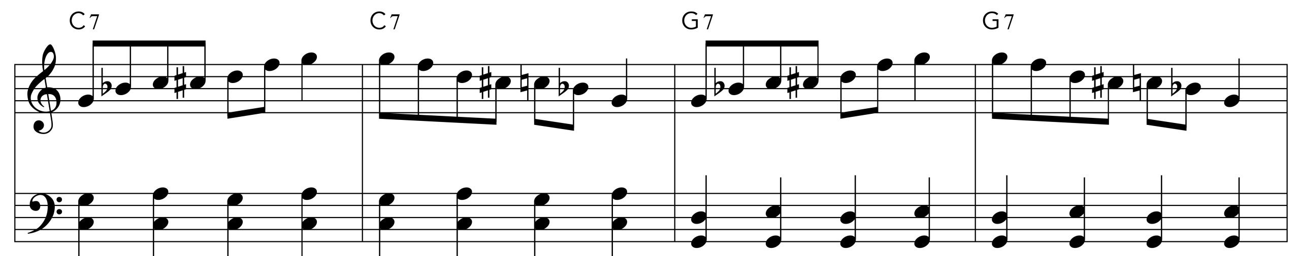 Boogie Woogie LH with Blues scale line 2