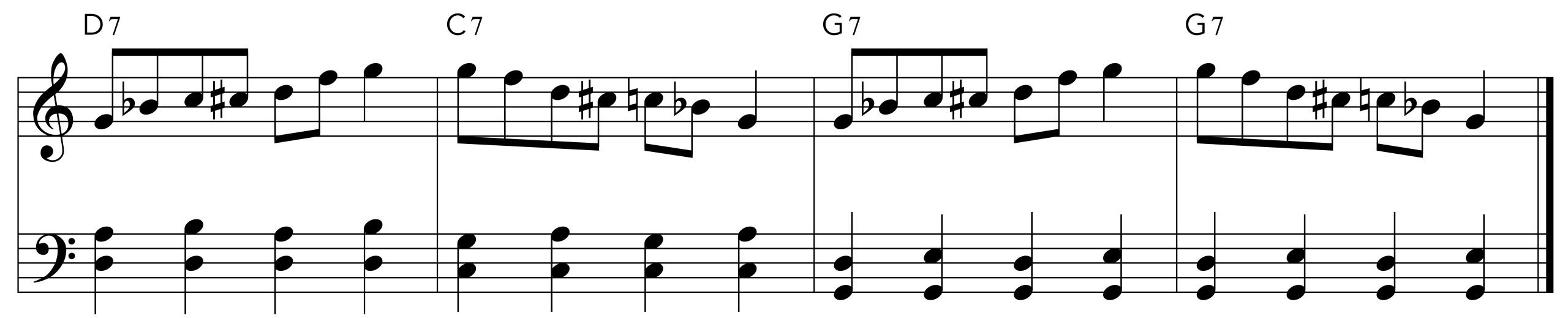 Boogie Woogie LH with Blues scale line 3